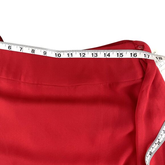 VNTG  Victor Costa Womens Red Ruffle Detail Maxi Pencil Skirt Size 12  USA NWT - Picture 5 of 8